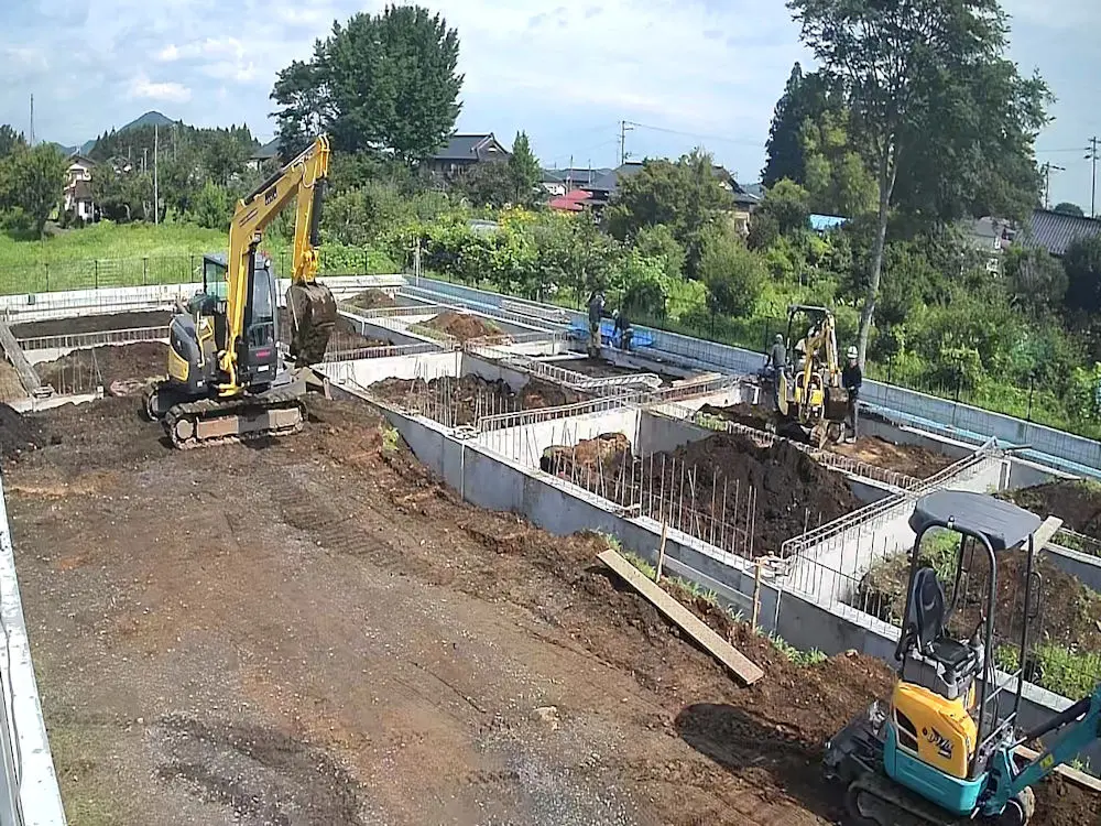 大政興業が施工する大型建築基礎工事の現場
